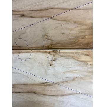 Клён Американский заготовка на топ Смешанный А 24х270-180х730-710 мм - 2 шт. (книжкой) АКЦИЯ-9