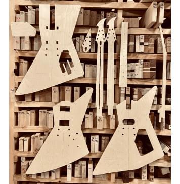 Explorer Ken Lawrence, gotoh GE103B-T, Мензура 24,75", 22 лада, вклеенный гриф, комплект шаблонов для фрезеровки гитары, фанера 8мм-0