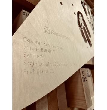 Explorer Ken Lawrence, gotoh GE103B-T, Мензура 24,75", 22 лада, вклеенный гриф, комплект шаблонов для фрезеровки гитары, фанера 8мм-8