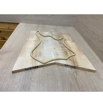 Клён Американский Волнистый заготовка на топ для Тревел гитары Радиал А Волна АА 15х185-163х410-350 мм (АКЦИЯ)-4