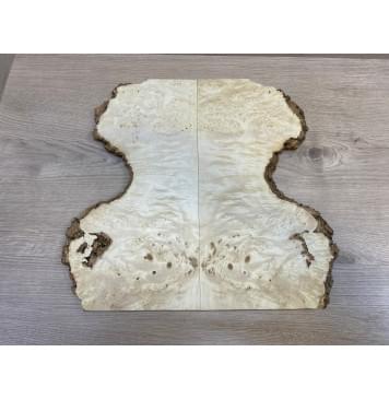 Клён Американский Каповый заготовка на топ под заливку для Тревел гитары Смешанный ААА Кап ААА 10.5х160-90х380 мм- 2шт (книжкой)-0