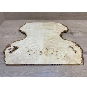 Клён Американский Каповый заготовка на топ под заливку для Тревел гитары Смешанный ААА Кап ААА 10.5х160-90х380 мм- 2шт (книжкой)-1