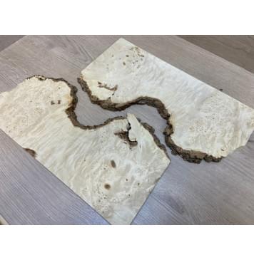 Клён Американский Каповый заготовка на топ под заливку для Тревел гитары Смешанный ААА Кап ААА 10.5х160-90х380 мм- 2шт (книжкой)-9