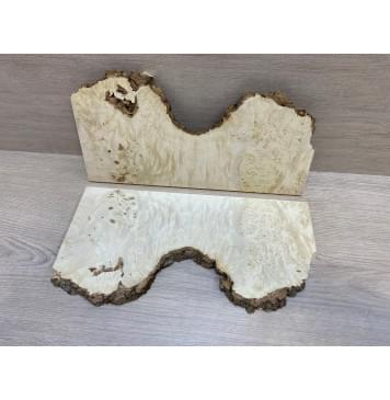 Клён Американский Каповый заготовка на топ под заливку для Тревел гитары Смешанный ААА Кап ААА 10.5х160-90х380 мм- 2шт (книжкой)-10