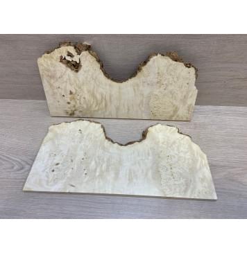 Клён Американский Каповый заготовка на топ под заливку для Тревел гитары Смешанный ААА Кап ААА 10.5х160-90х380 мм- 2шт (книжкой)-8