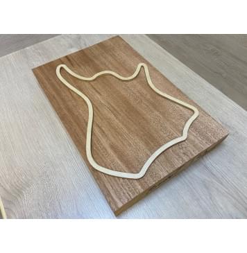 Махагон Кая заготовка корпуса для Тревел гитары Радиал ААА 49х276х432 мм (Массив)-3