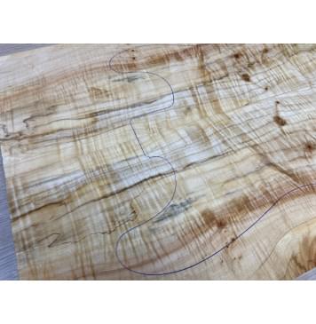 Клён Американский Волнистый заготовка на топ Смешанный А Волна ААА 16х180х565 мм - 2 шт. (книжкой) АКЦИЯ-8