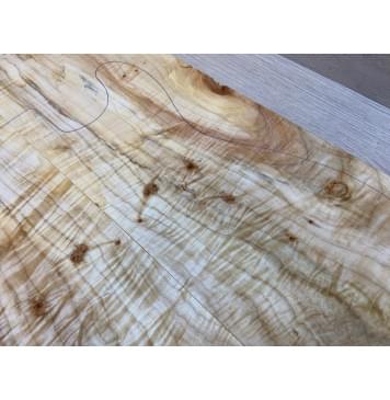 Клён Американский Волнистый заготовка на топ Смешанный А Волна ААА 16х180х565 мм - 2 шт. (книжкой) АКЦИЯ-7