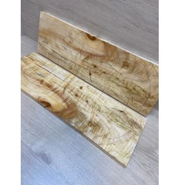 Клён Американский Волнистый заготовка на топ Смешанный А Волна ААА 16х180х565 мм - 2 шт. (книжкой) АКЦИЯ-9