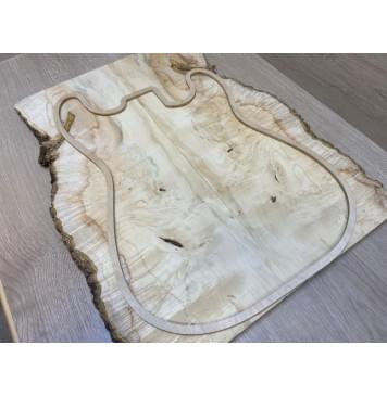 Клён Американский Каповый заготовка на топ Смешанный АА Кап АА 14х197х520 мм - 2 шт. (книжкой) АКЦИЯ-4