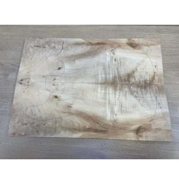 Клён Американский Волнистый заготовка на топ Смешанный А Волна А 13х190х540 мм - 2 шт. (книжкой) Уценка-трещины-0