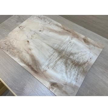 Клён Американский Волнистый заготовка на топ Смешанный А Волна А 13х190х540 мм - 2 шт. (книжкой) Уценка-трещины-1