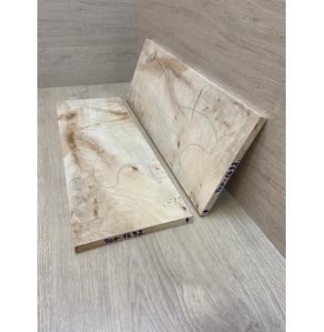 Клён Американский Волнистый заготовка на топ Смешанный А Волна А 13х190х540 мм - 2 шт. (книжкой) Уценка-трещины-6