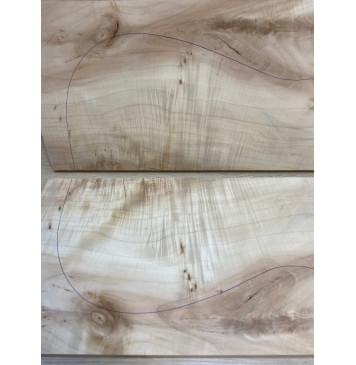 Клён Американский Волнистый заготовка на топ Смешанный А Волна А 13х190х540 мм - 2 шт. (книжкой) Уценка-трещины-7