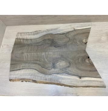 Орех Грецкий Волнистый Заболонь заготовка на топ Смешанный АА Волна А 12х230-175х620-560 мм - 2 шт. (книжкой) Уценка-трещина-1