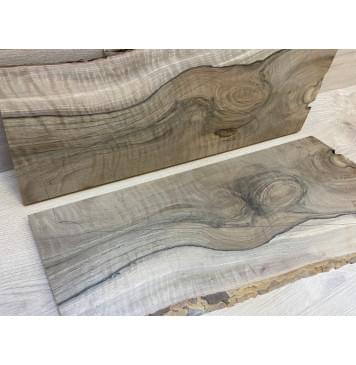 Орех Грецкий Волнистый Заболонь заготовка на топ Смешанный АА Волна А 12х230-175х620-560 мм - 2 шт. (книжкой) Уценка-трещина-10