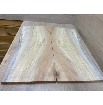 Клён Американский Волнистый заготовка на топ Смешанный ААА Волна А 17х260-230-245х590-560 мм - 2шт (книжкой) АКЦИЯ-2