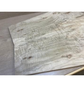 Клён Американский Волнистый заготовка на топ Смешанный А Волна АА 17х315-183х665-650 мм - 2 шт. (книжкой) АКЦИЯ-11