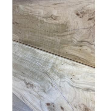 Клён Американский Волнистый заготовка на топ Смешанный А Волна АА 17х315-183х665-650 мм - 2 шт. (книжкой) АКЦИЯ-7