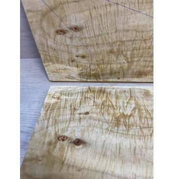 Клён Американский Волнистый заготовка на топ Смешанный А Волна АА 17х315-183х665-650 мм - 2 шт. (книжкой) АКЦИЯ-14