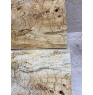 Клён Американский Волнистый заготовка на топ Смешанный А Волна АА 17х315-183х665-650 мм - 2 шт. (книжкой) АКЦИЯ-16