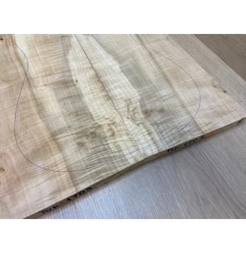 Клён Американский Волнистый заготовка на топ Смешанный А Волна АА 19х195х500 мм - 2 шт. (книжкой) АКЦИЯ-8