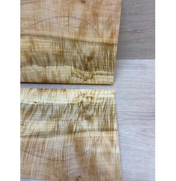 Клён Американский Волнистый заготовка на топ Смешанный А Волна АА 19х195х500 мм - 2 шт. (книжкой) АКЦИЯ-10