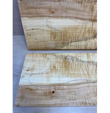 Клён Американский Волнистый заготовка на топ Смешанный А Волна АА 19х195х500 мм - 2 шт. (книжкой) АКЦИЯ-9