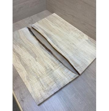 Клён Американский Волнистый заготовка на топ Смешанный ААА Волна АА 20х220-210х530 мм - 2 шт. (книжкой) АКЦИЯ-6