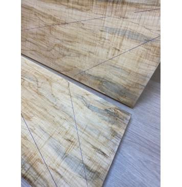 Клён Американский Волнистый заготовка на топ Смешанный ААА Волна АА 20х220-210х530 мм - 2 шт. (книжкой) АКЦИЯ-14