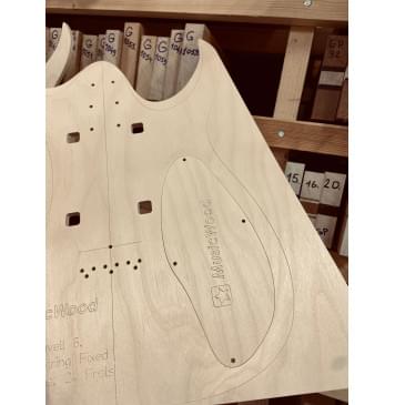 Mayones Duvell 6, Hipshot 6 String Fixed Guitar Bridge, 24 Frets, полный комплект для фрезеровки гитары, фанера 8мм Mayones Duvell 6, Hipshot 6 String Fixed Guitar Bridge, 24 Frets, полный комплект для фрезеровки гитары, фанера 8мм-9