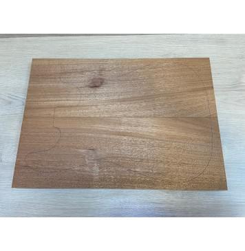 Махагон Кая заготовка на топ Радиал А 20х175х495 мм - 2 шт (книжкой) Уценка-сучок-0