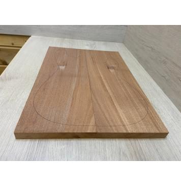 Махагон Кая заготовка на топ Радиал А 20х175х495 мм - 2 шт (книжкой) Уценка-сучок-1