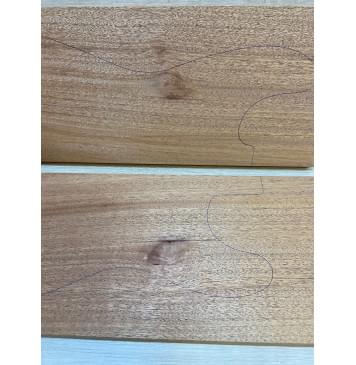 Махагон Кая заготовка на топ Радиал А 20х175х495 мм - 2 шт (книжкой) Уценка-сучок-6