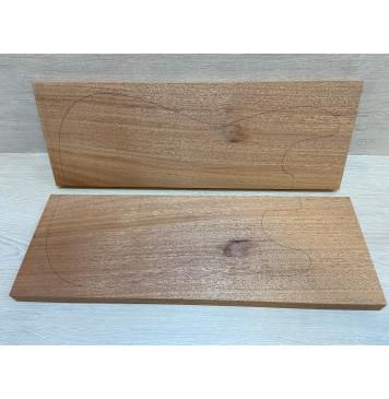 Махагон Кая заготовка на топ Радиал А 20х175х495 мм - 2 шт (книжкой) Уценка-сучок-4