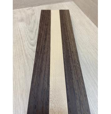 Венге/Клен Белый/Венге заготовка для переклеенного грифа безголовой гитары Радиал ААА 36х(32-27-32)х610 мм - из 3х частей-8