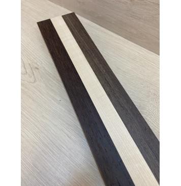 Венге/Клен Белый/Венге заготовка для переклеенного грифа безголовой гитары Радиал ААА 36х(32-27-32)х610 мм - из 3х частей-0