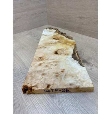 Тополь Белолистка Кап заготовка на топ для Тревел гитары под заливку Смешанный АА 17х190-184х470-280 мм - 1шт (под распил)-4