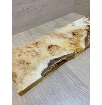 Тополь Белолистка Кап заготовка на топ для Тревел гитары под заливку Смешанный АА 17х190-184х470-280 мм - 1шт (под распил)-7