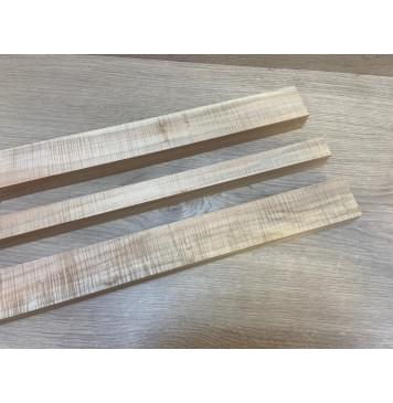 Клен Американский Волнистый заготовка грифа безголовой гитары Радиал А Волна ААА 26.5х(44-23-44)х625 мм - из 3х частей-1