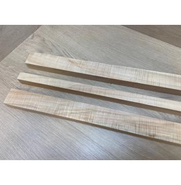 Клен Американский Волнистый заготовка грифа безголовой гитары Радиал А Волна ААА 26.5х(44-23-44)х625 мм - из 3х частей-2