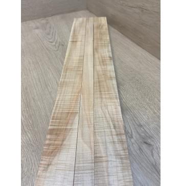 Клен Американский Волнистый заготовка грифа безголовой гитары Радиал А Волна ААА 26.5х(44-23-44)х625 мм - из 3х частей-4