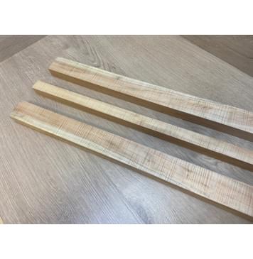 Клен Американский Волнистый заготовка грифа безголовой гитары Радиал А Волна ААА 26.5х(44-23-44)х625 мм - из 3х частей-9