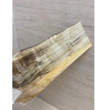 Тополь Болотный Волнистый заготовка накладки на головку грифа Смешанный ААА Волна АА 6.5х80-125х255 мм-9