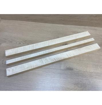 Клен Белый Явор, Волнистый заготовка грифа безголовой гитары Радиал АА Волна ААА 25.5х(40-21-40)х575 мм - из 3х частей (АКЦИЯ)-0