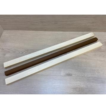 Клен Белый Явор, Волнистый/Ясень Печёный 180гр заготовка для переклеенного грифа электрогитары Радиал АА Волна А 25.5х(35-23-35)х695 мм - из 3х частей-0