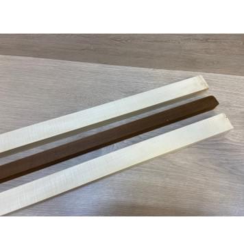 Клен Белый Явор, Волнистый/Ясень Печёный 180гр заготовка для переклеенного грифа электрогитары Радиал АА Волна А 25.5х(35-23-35)х695 мм - из 3х частей-1