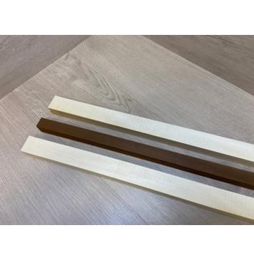 Клен Белый Явор, Волнистый/Ясень Печёный 180гр заготовка для переклеенного грифа электрогитары Радиал АА Волна А 25.5х(35-23-35)х695 мм - из 3х частей-2