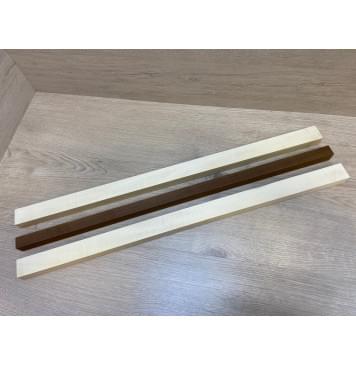 Клен Белый Явор, Волнистый/Ясень Печёный 180гр заготовка для переклеенного грифа электрогитары Радиал АА Волна А 25.5х(35-23-35)х695 мм - из 3х частей-5