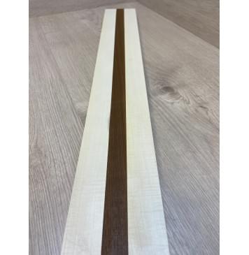 Клен Белый Явор, Волнистый/Ясень Печёный 180гр заготовка для переклеенного грифа электрогитары Радиал АА Волна А 25.5х(35-23-35)х695 мм - из 3х частей-6